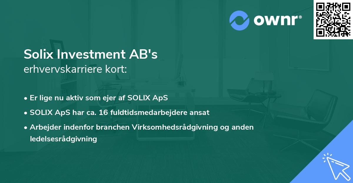 Solix Investment AB's erhvervskarriere kort