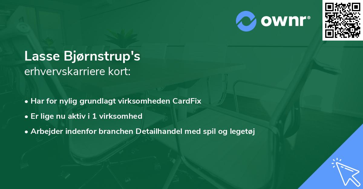 Lasse Bjørnstrup's erhvervskarriere kort