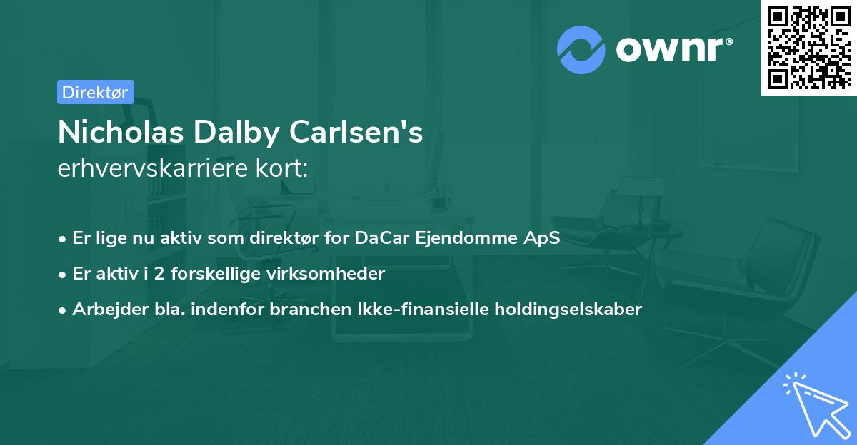 Nicholas Dalby Carlsen's erhvervskarriere kort