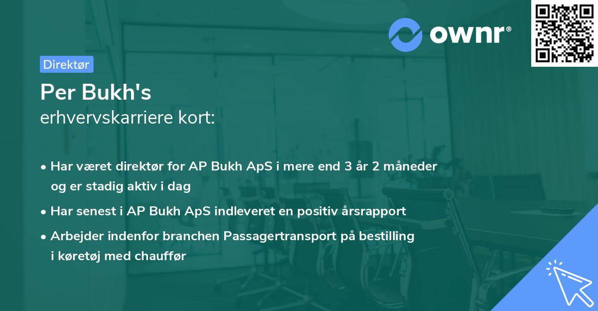 Per Bukh's erhvervskarriere kort
