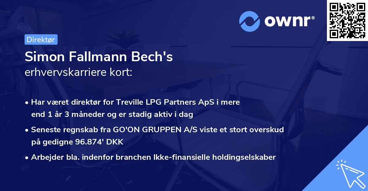 Simon Fallmann Bech's erhvervskarriere kort