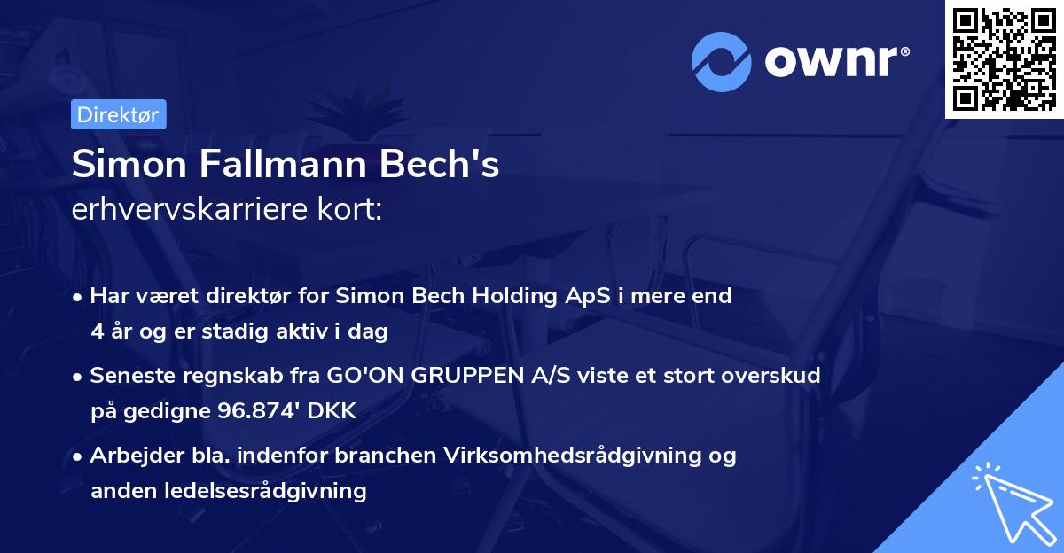 Simon Fallmann Bech's erhvervskarriere kort