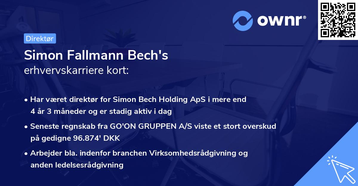 Simon Fallmann Bech's erhvervskarriere kort