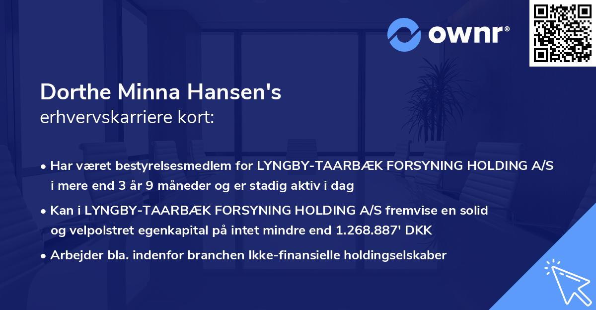 Dorthe Minna Hansen's erhvervskarriere kort