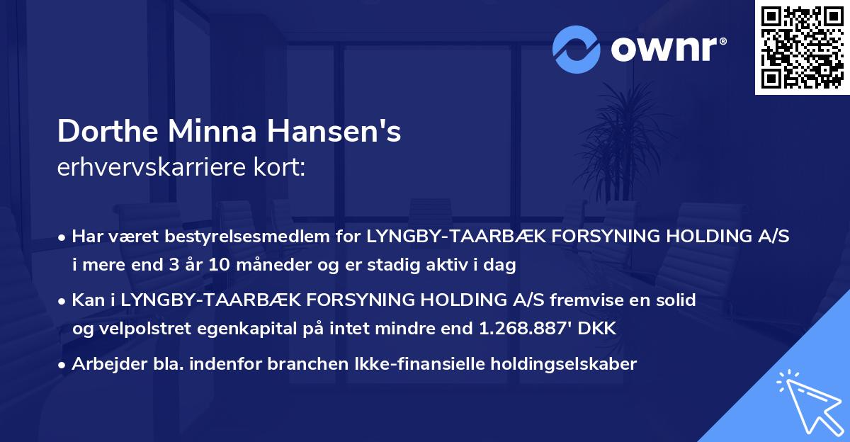 Dorthe Minna Hansen's erhvervskarriere kort