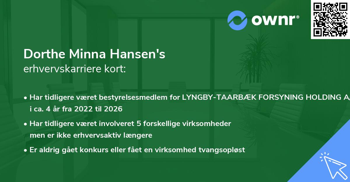 Dorthe Minna Hansen's erhvervskarriere kort