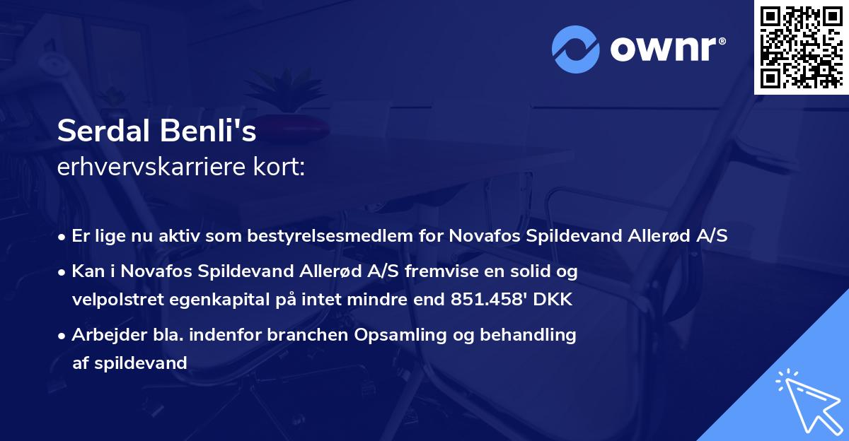 Serdal Benli's erhvervskarriere kort