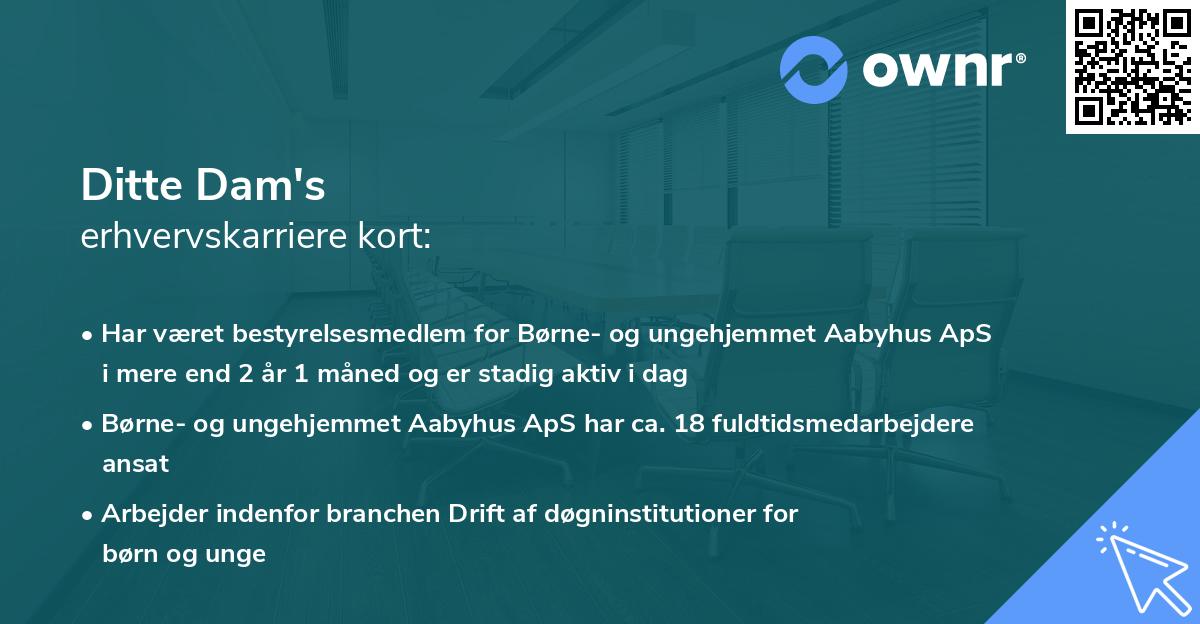 Ditte Dam's erhvervskarriere kort