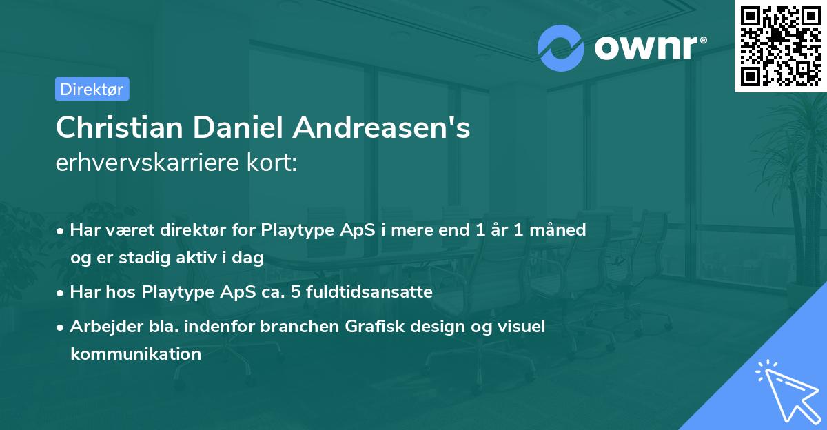 Christian Daniel Andreasen's erhvervskarriere kort