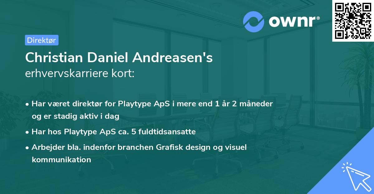 Christian Daniel Andreasen's erhvervskarriere kort