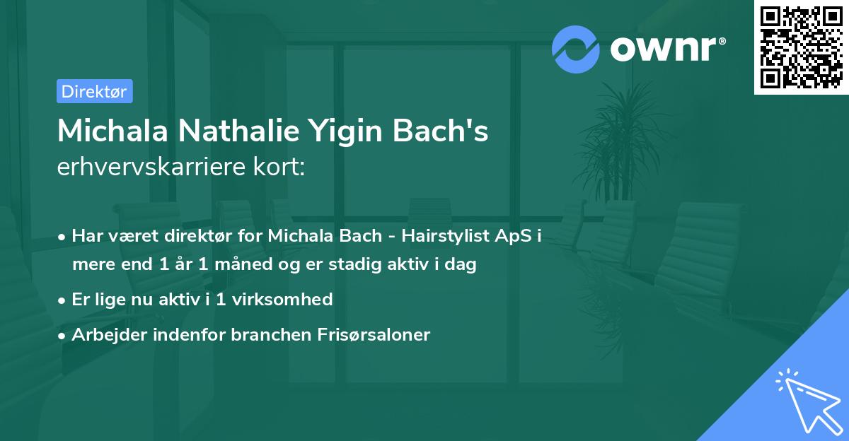 Michala Nathalie Yigin Bach's erhvervskarriere kort