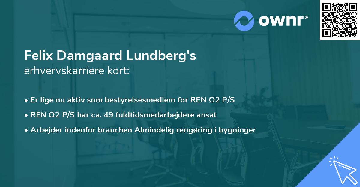 Felix Damgaard Lundberg's erhvervskarriere kort