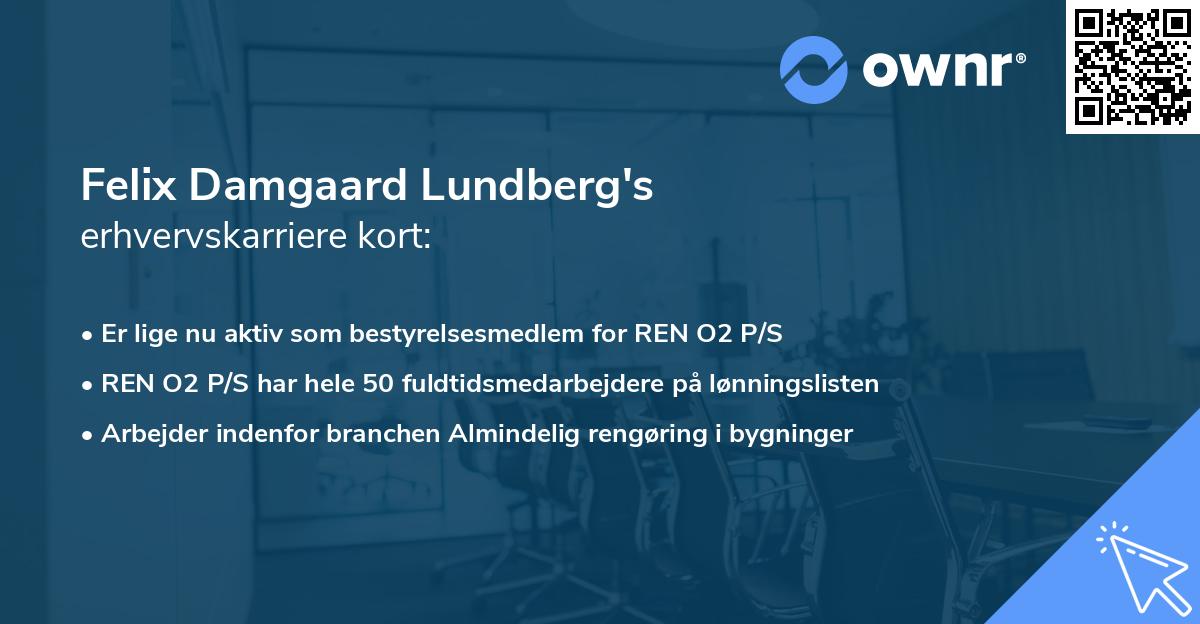 Felix Damgaard Lundberg's erhvervskarriere kort