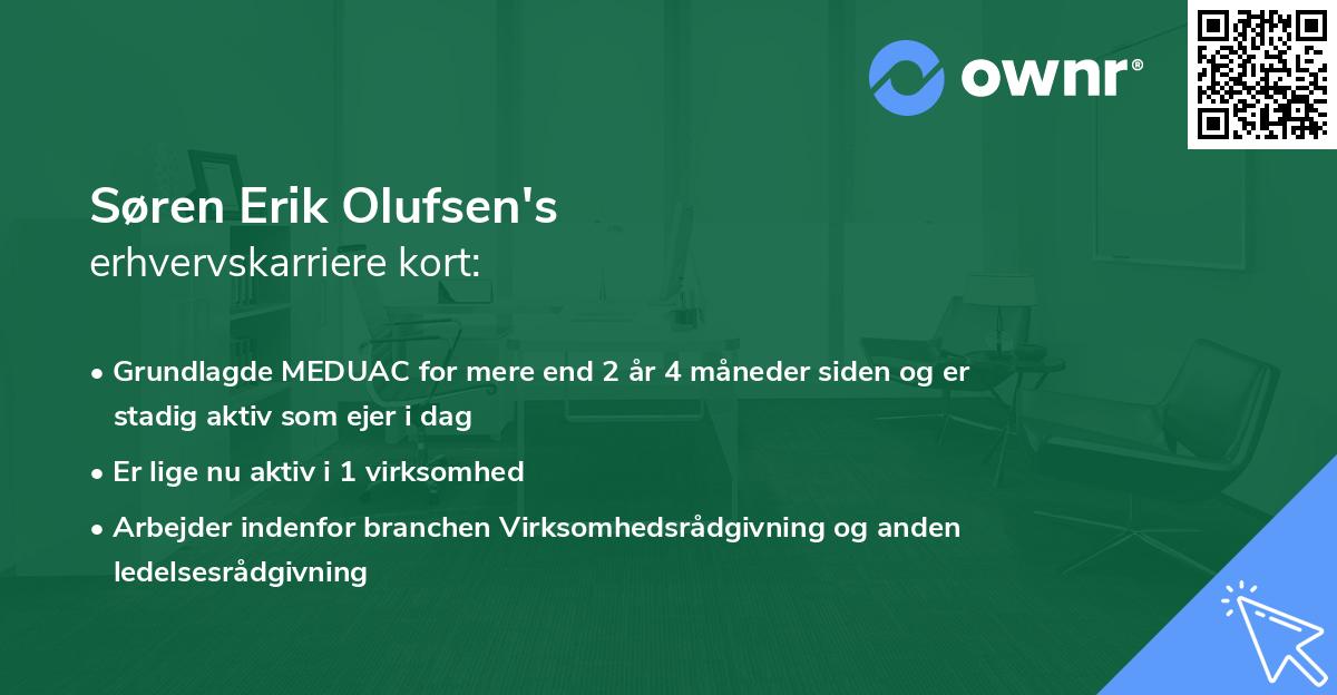 Søren Erik Olufsen's erhvervskarriere kort