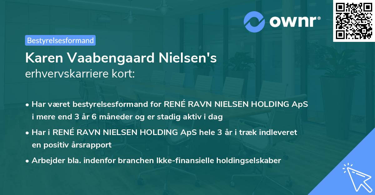 Karen Vaabengaard Nielsen's erhvervskarriere kort