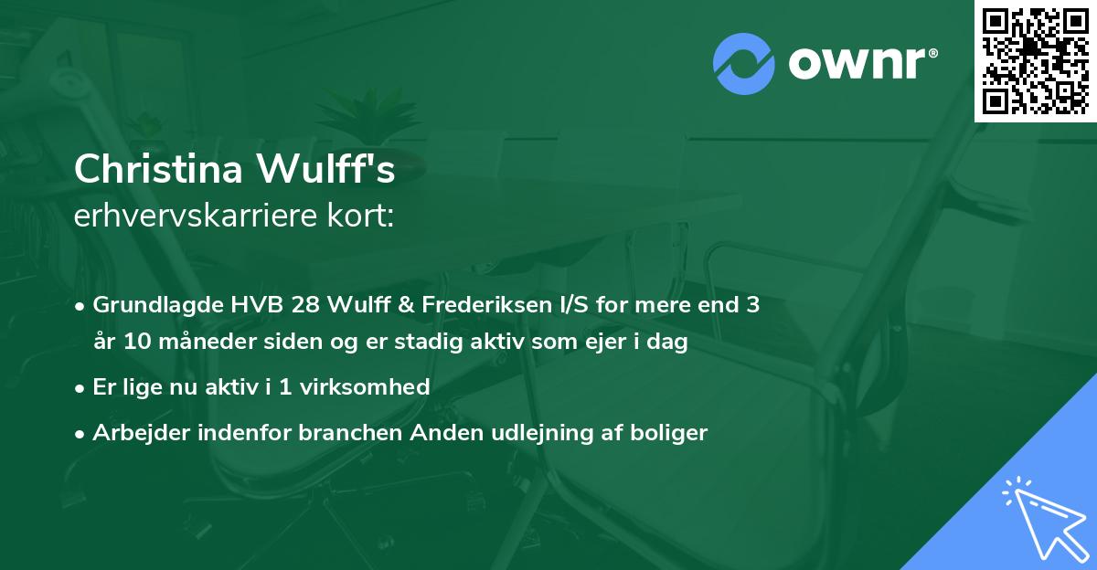 Christina Wulff's erhvervskarriere kort