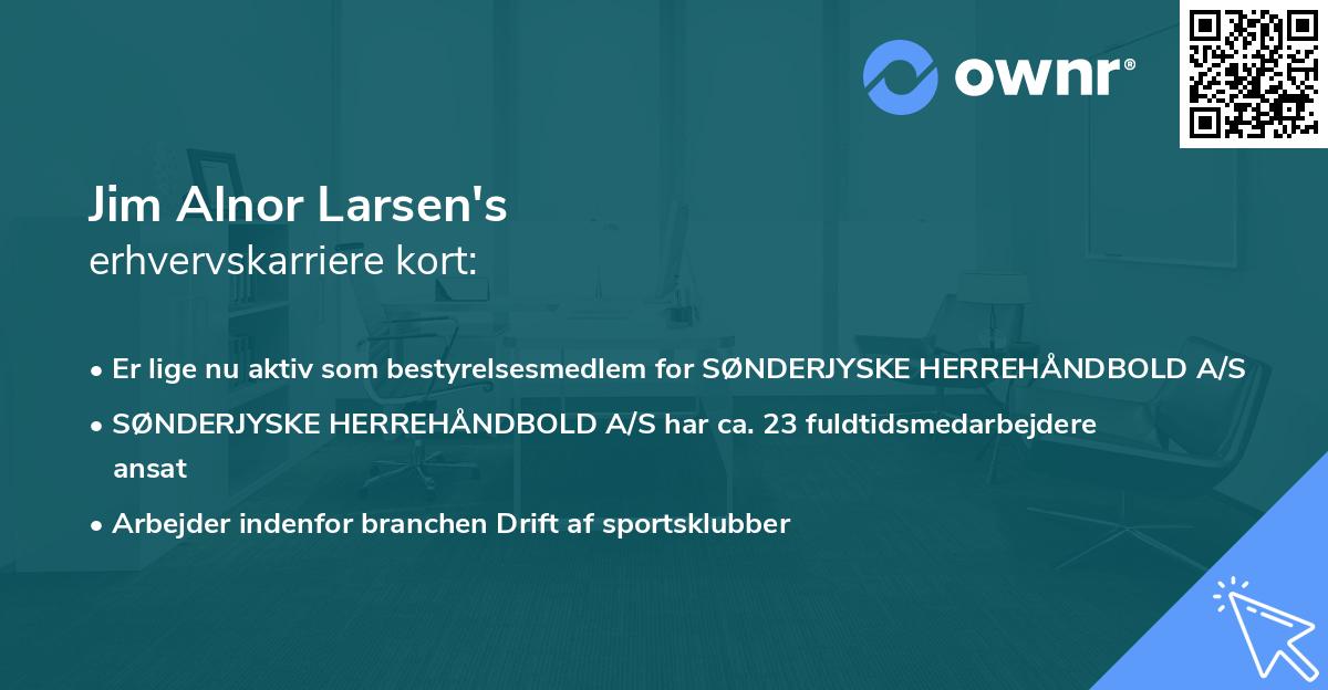 Jim Alnor Larsen's erhvervskarriere kort