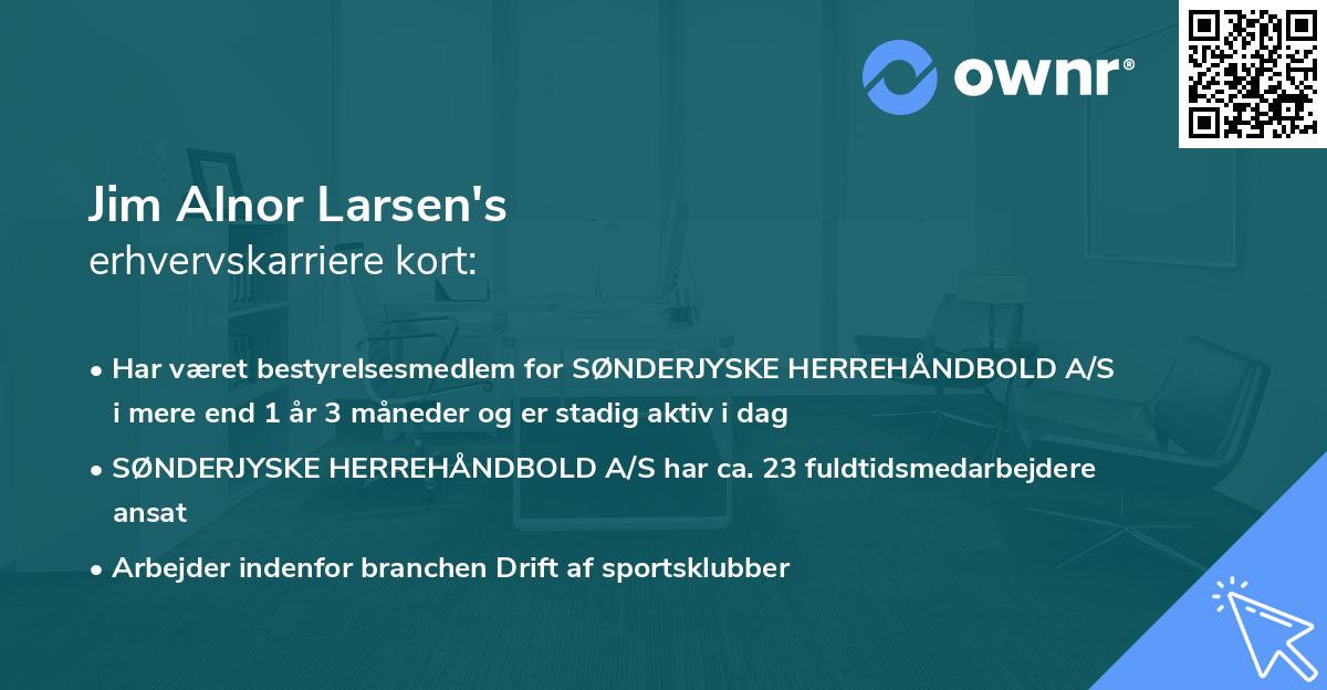 Jim Alnor Larsen's erhvervskarriere kort