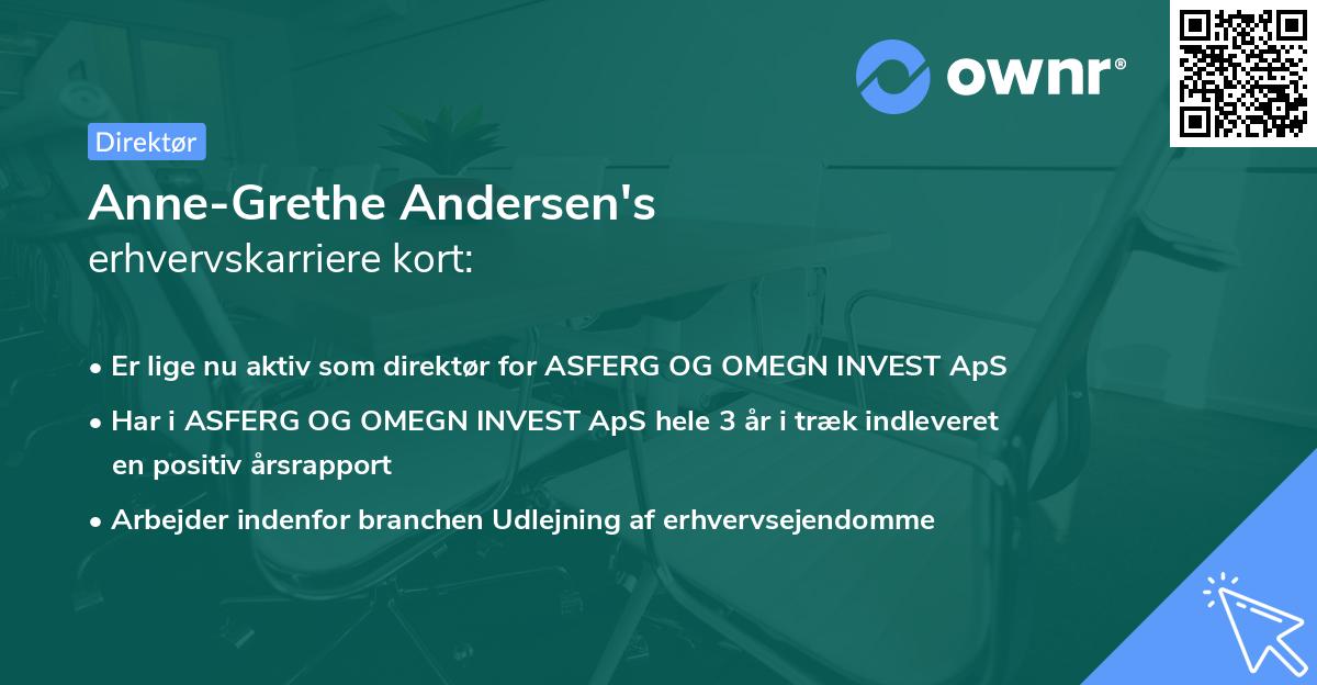 Anne-Grethe Andersen's erhvervskarriere kort