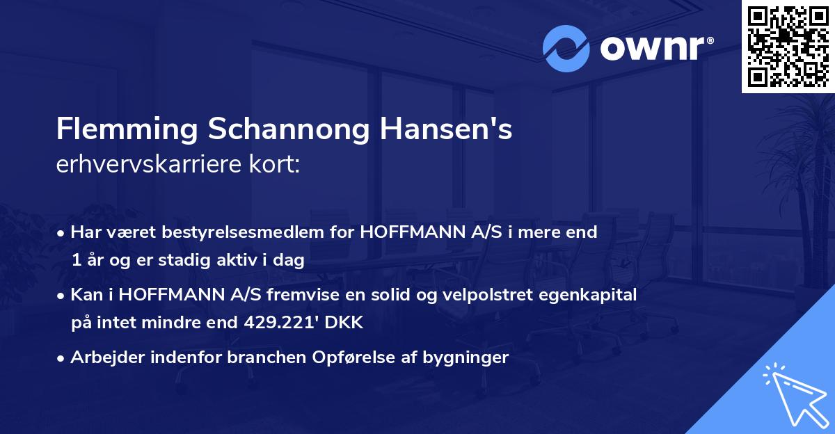 Flemming Schannong Hansen's erhvervskarriere kort