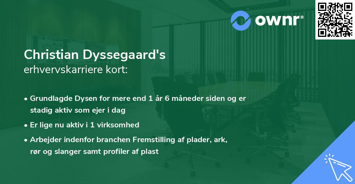 Christian Dyssegaard's erhvervskarriere kort