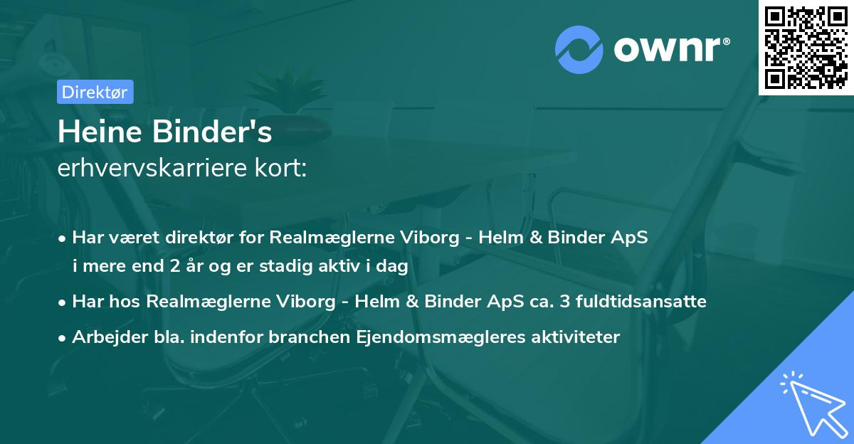 Heine Binder's erhvervskarriere kort