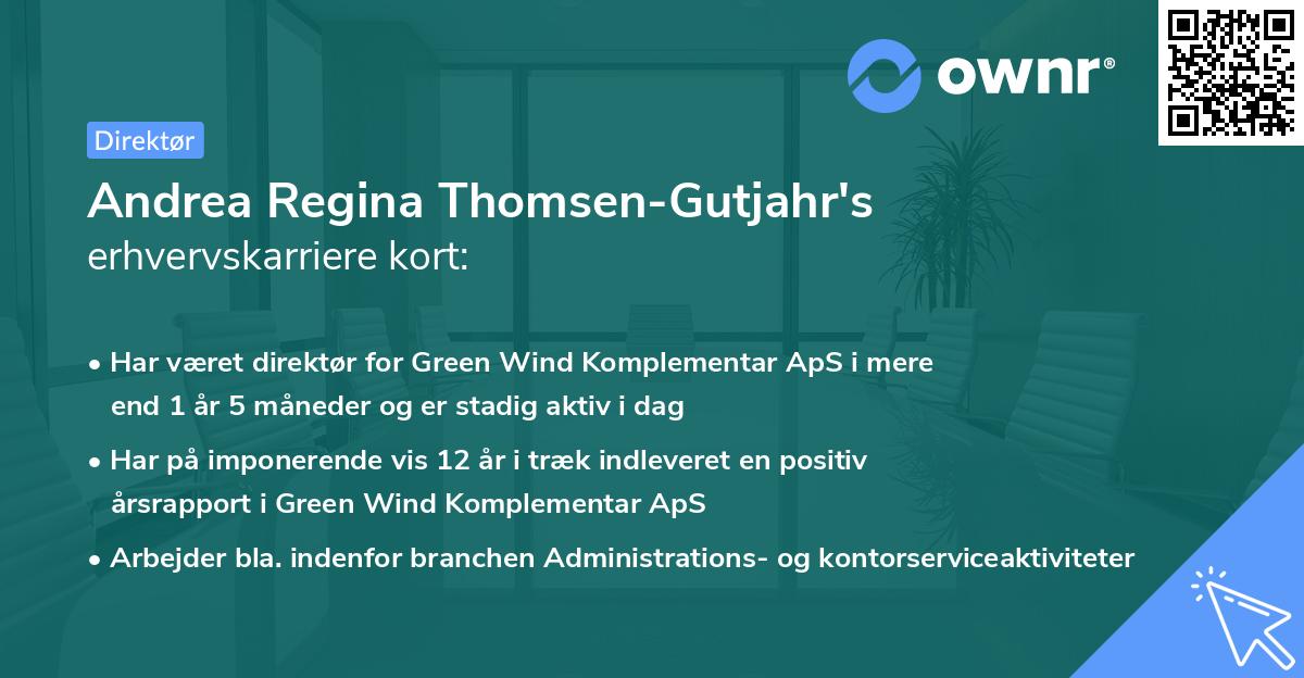 Andrea Regina Thomsen-Gutjahr's erhvervskarriere kort