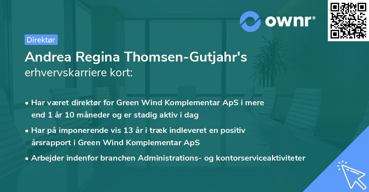 Andrea Regina Thomsen-Gutjahr's erhvervskarriere kort
