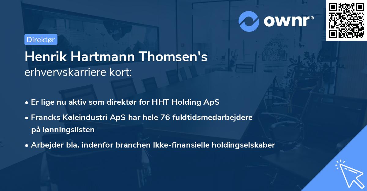 Henrik Hartmann Thomsen's erhvervskarriere kort
