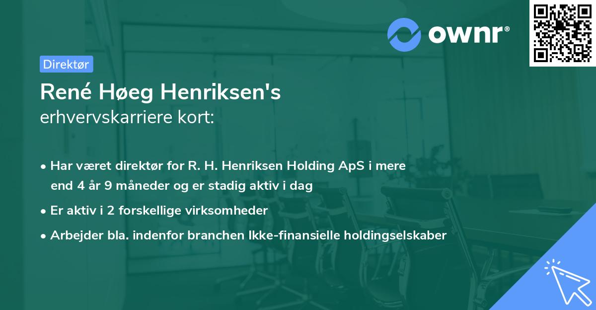 René Høeg Henriksen's erhvervskarriere kort