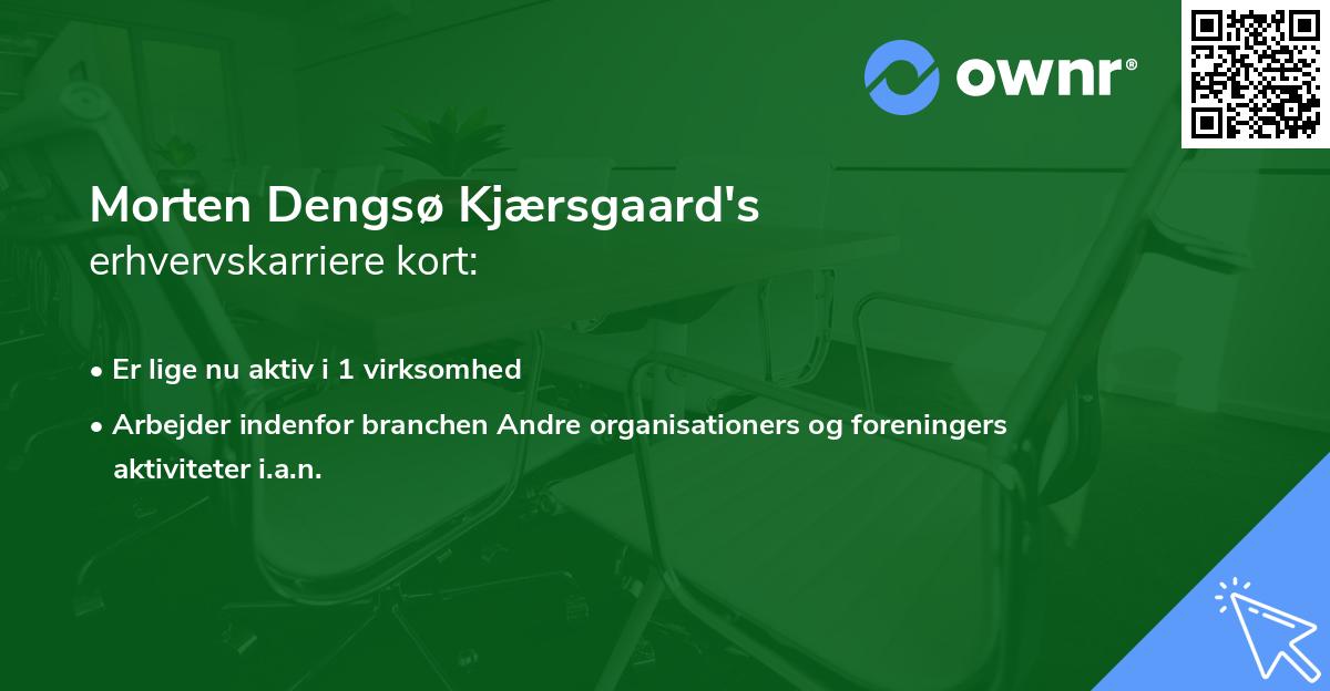 Morten Dengsø Kjærsgaard's erhvervskarriere kort