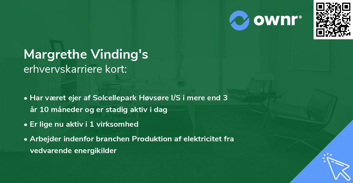 Margrethe Vinding's erhvervskarriere kort