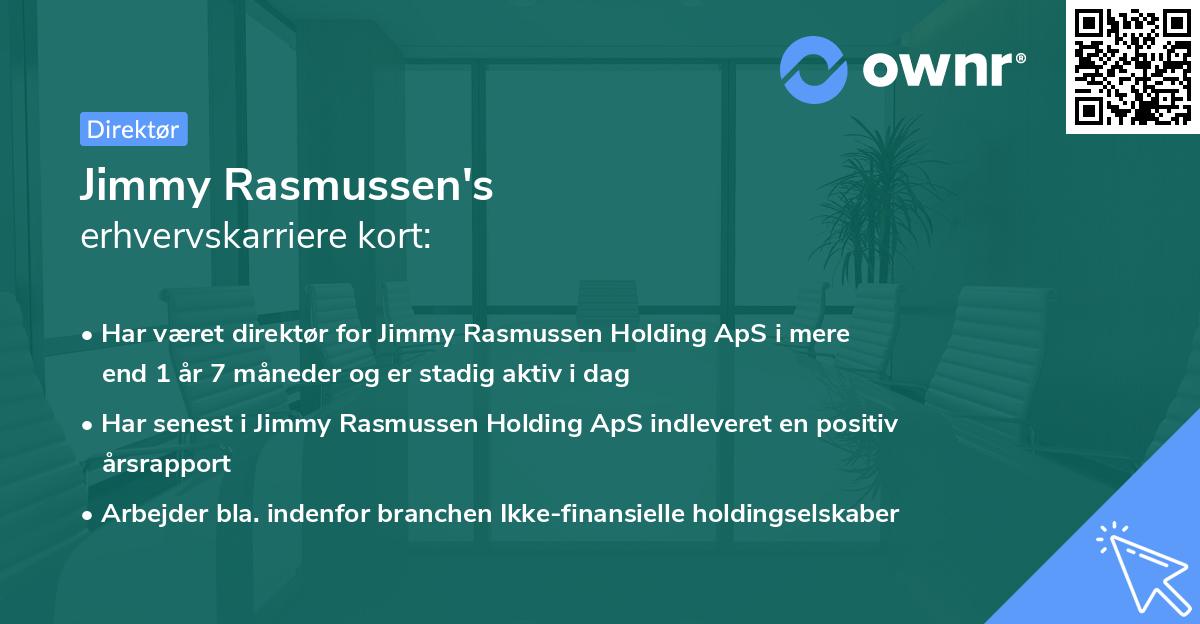 Jimmy Rasmussen's erhvervskarriere kort