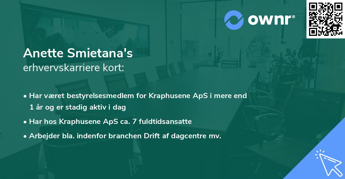 Anette Smietana's erhvervskarriere kort