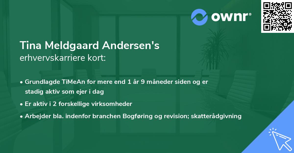 Tina Meldgaard Andersen's erhvervskarriere kort