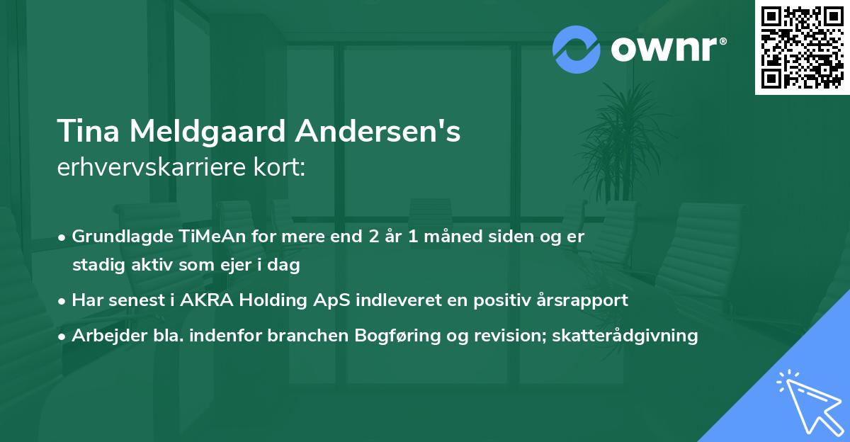 Tina Meldgaard Andersen's erhvervskarriere kort