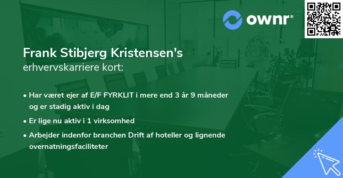 Frank Stibjerg Kristensen's erhvervskarriere kort