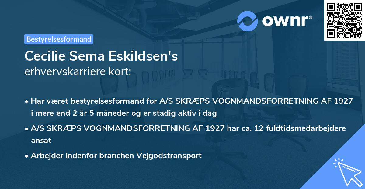Cecilie Sema Eskildsen's erhvervskarriere kort