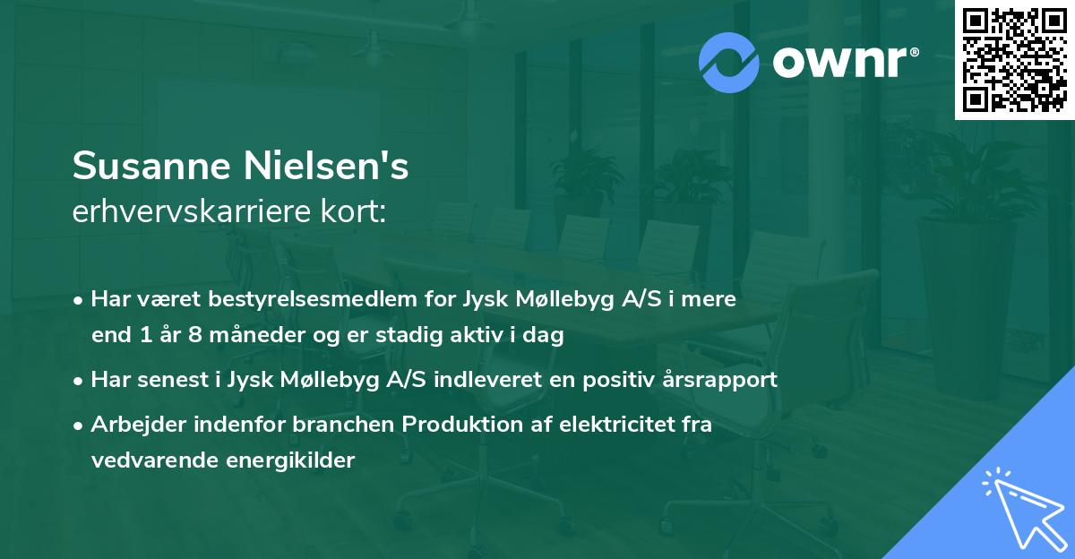 Susanne Nielsen's erhvervskarriere kort