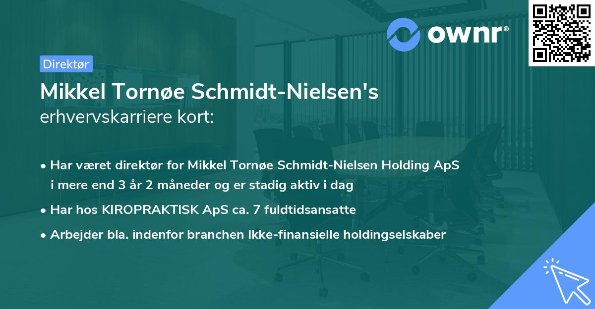 Mikkel Tornøe Schmidt-Nielsen's erhvervskarriere kort