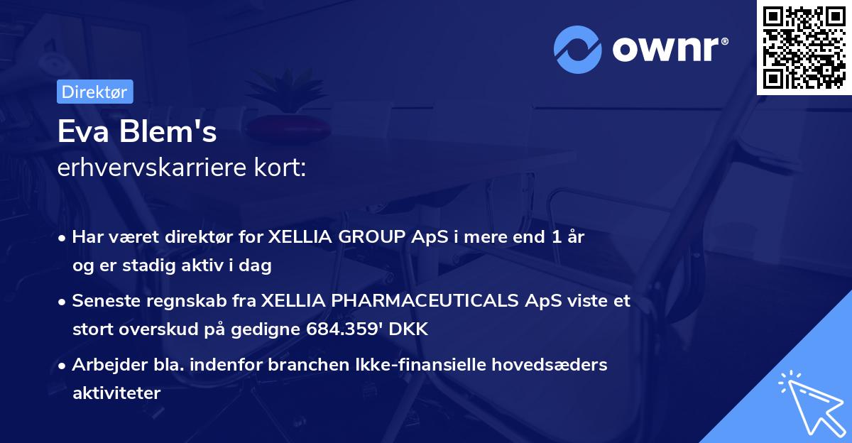Eva Blem's erhvervskarriere kort