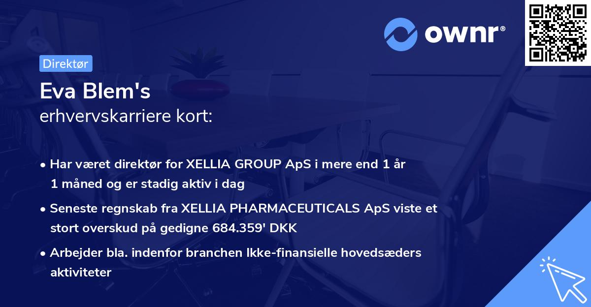 Eva Blem's erhvervskarriere kort