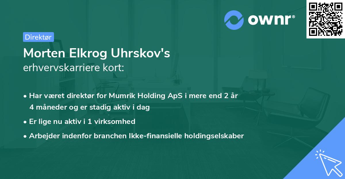Morten Elkrog Uhrskov's erhvervskarriere kort