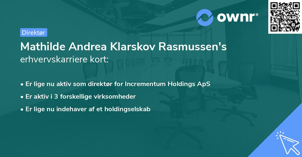 Mathilde Andrea Klarskov Rasmussen's erhvervskarriere kort