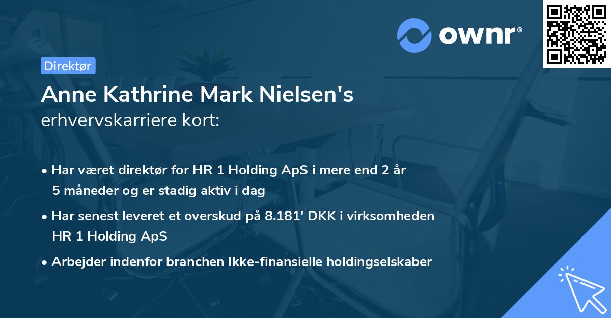 Anne Kathrine Mark Nielsen's erhvervskarriere kort