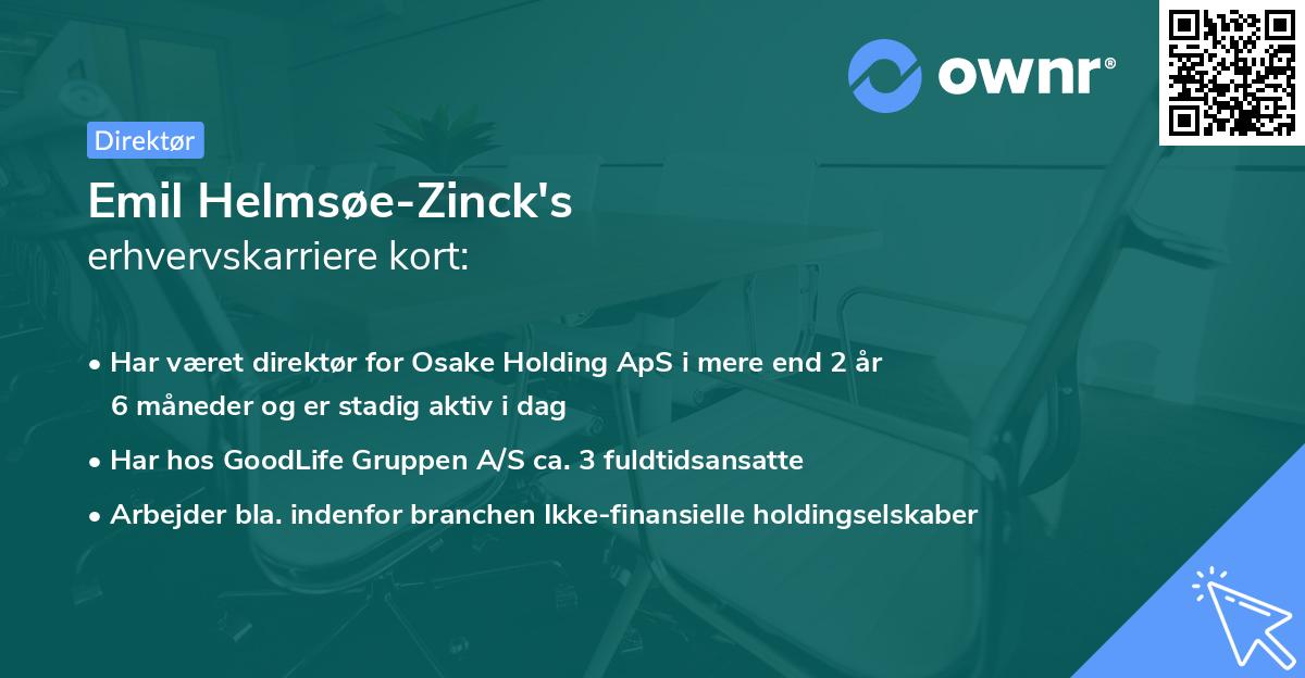 Emil Helmsøe-Zinck's erhvervskarriere kort