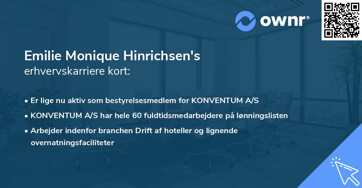 Emilie Monique Hinrichsen's erhvervskarriere kort