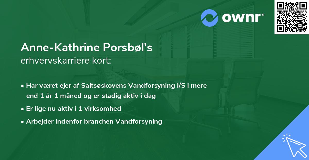 Anne-Kathrine Porsbøl's erhvervskarriere kort