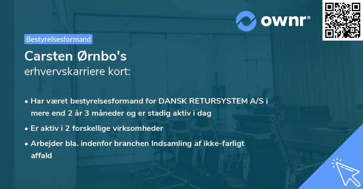 Carsten Ørnbo's erhvervskarriere kort