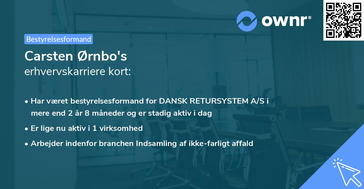Carsten Ørnbo's erhvervskarriere kort